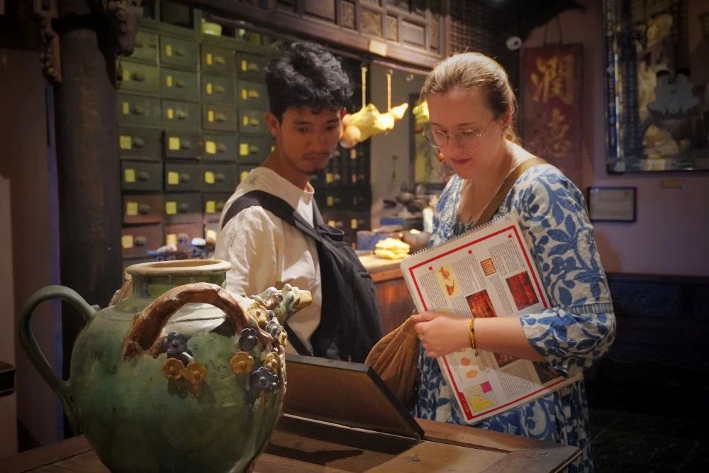 Tourist visiting the FITO Museum in Ho Chi Minh City