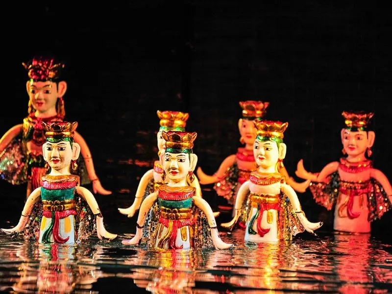 water puppet vietnam with kids
