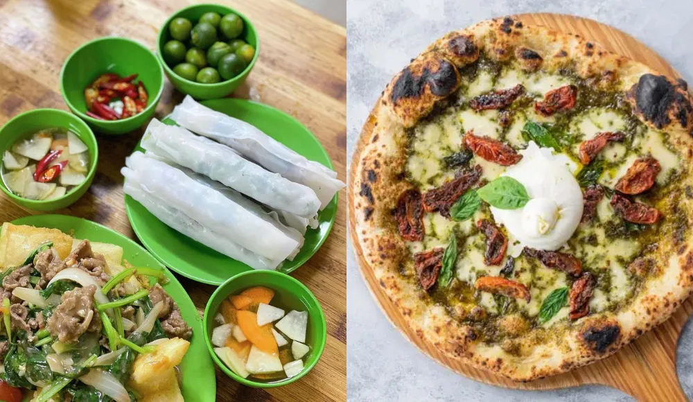 Vietnamese food vs western food near West Lake